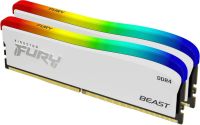 ME-KD41632RFWD Kingston RGB Fury Beast Special Edition 32Gb(16Gb x 2) DDR4-3200 (pc4-25600) CL16 1.35V 288pin Desktop Memory Module with asymmetrical White heatsink