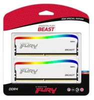ME-KD4836RFWx2 Kingston RGB Fury Beast Special Edition 16Gb(8Gb x 2) DDR4-3600 (pc4-28800) CL17 1.35V 288pin Desktop Memory Module with asymmetrical White heatsink