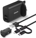 DLP2810T/05 Philips DLP2810T/05 USB Car &amp; Wall Chargers with 3in1 Chargers