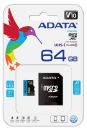 AUSDX64GUICL10A1-RA1 Adata Premier 64GB Class 10 MICRO UHS- I Card + Adapter