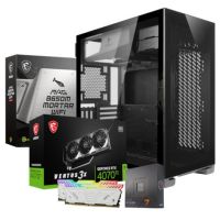 PC Builder Ryzen 7 7700X 8-Core 4.5GHz GeForce RTX 4070 Ti B650 Chipset AM5 1TB Gen4 NVMe SSD P120 Crystal ATX Gaming PC with Windows 11