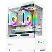 Armaggeddon Aquaron Duplex One RGB Micro ATX Gaming Case - White