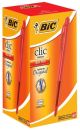 6001539-175072 Bic Clic Red Medium Ballpoint Pen with Retractable Side Push Button - Box of 60