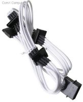 Bitfenix alchemy multisleeved cable - 20cm - 1x 4pin Molex to 4x SATA power cable - White