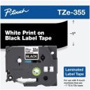 MTZ355 Brother TZ-355 Laminated Tape - 24mm x 8m - White on Black