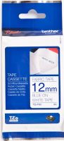 MTZFA3 Brother 12mm Blue On White Iron-on Fabric Tape - 3m