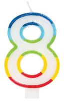 Casey 7cm Multicolor Numerical Birthday Candle Nr.8