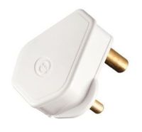 Crabtree 3 prong normal plug - white