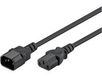 Goobay Power Extension 2m Lead with C13 socket and C14 plug - Black