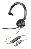 HP Poly Blackwire 3310 Monaural Microsoft Teams Certified USB-C Headset +USB-C/A Adapter
