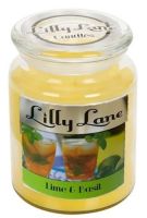 UKLL07 Lilly Lane Lime and Basil Infusion Scented Candle - Large - Lidded Mason Glass Jar