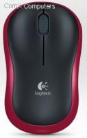 Logitech M185 Black &amp; Red Cordless Notebook Mouse