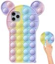 15455-IPHNX Sceedo Pop It Bubble Iphone X Cover Pink Rainbow