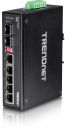 TI-G62 Trendnet 6-port hardened Industrial Gigabit Switch - 5 Gigabit / 1 shared SFP / 1 dedicated SFP