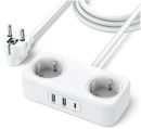 50683 Ugreen Power strip extension Power cord - with 2x USB Ports &amp; 1x USB-C - Black
