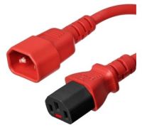 Linkqnet 2m C13 female to C14 male lockable power cable Red