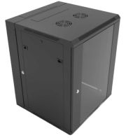 ZELI-15U/400/200/1F/NE Unbranded Zone Lite 15U wallbox 400 deep + 200 swing Frame + single fan Black