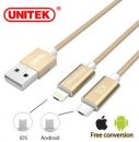 CAB-MICUSB-LIGHT-UGD Unitek Y-C4023GD 1.5m 2-1 Micro &amp; Lightning Gold Cable
