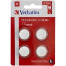 MEVEV49533 Verbatim CR2032 Battery Lithium 3V 4 pack